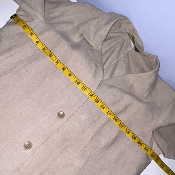 Marina Rinaldi Puro Lino Linen Green Contrast Trim Side Slit Button Midi Dress - Picture 14 of 15